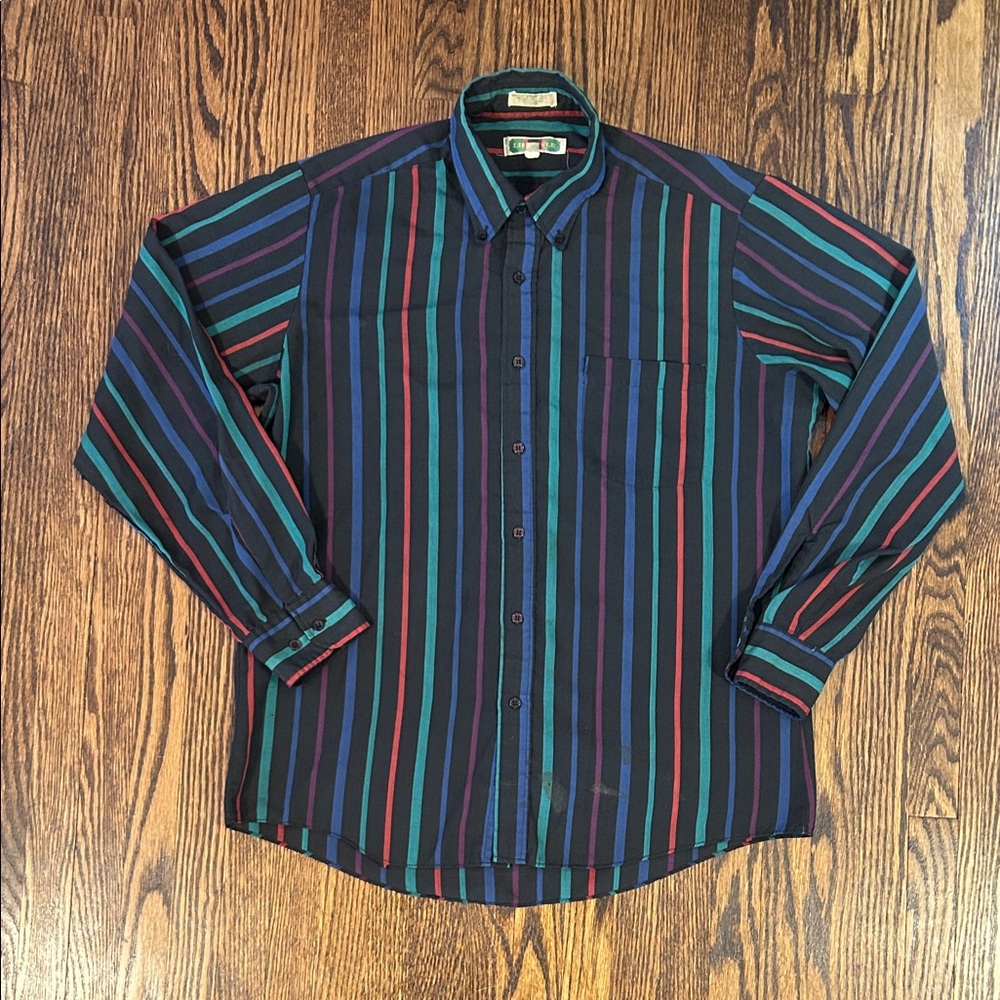 Vintage 90s Vertical Striped Shirt